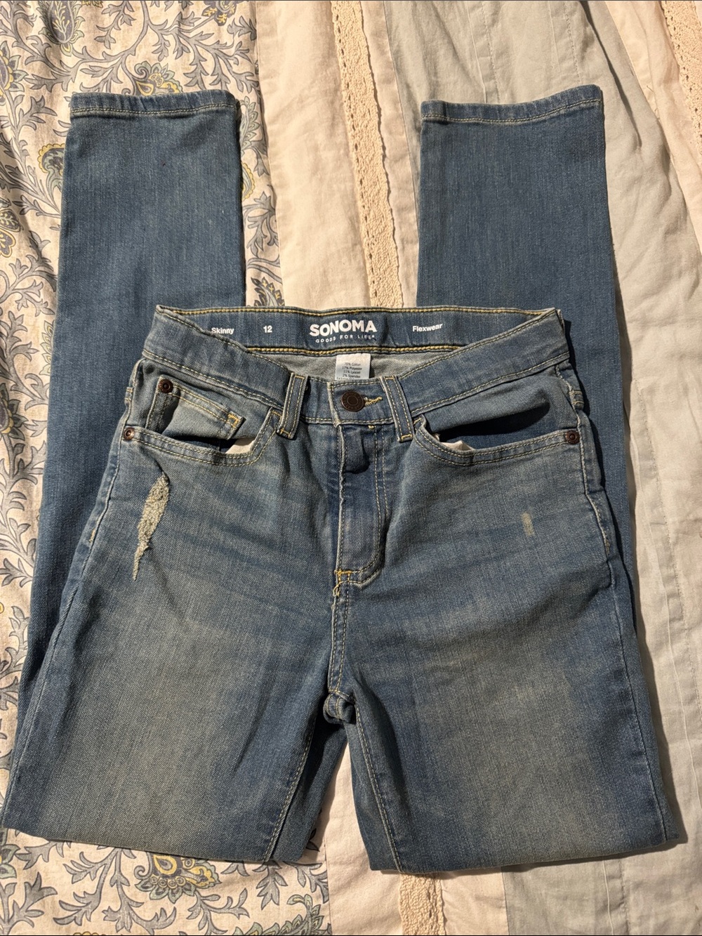 Sonoma Light Blue Kids Skinny Jeans with Faded Wash